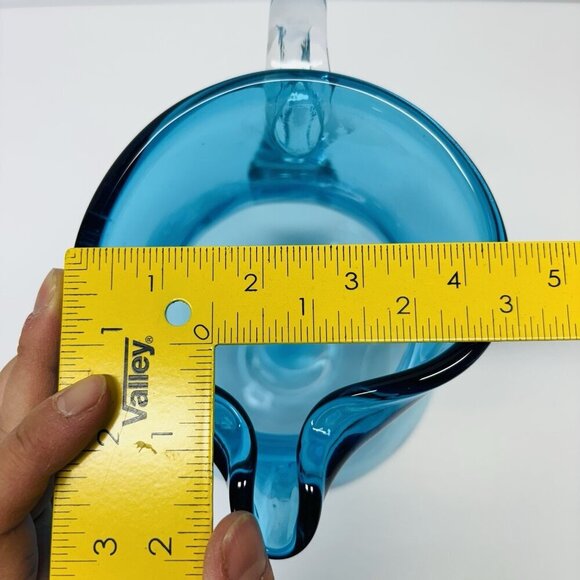 Vintage Blue Crystal Pitcher ~ Hand-Crafted ~ Poland - Picture 13 of 14